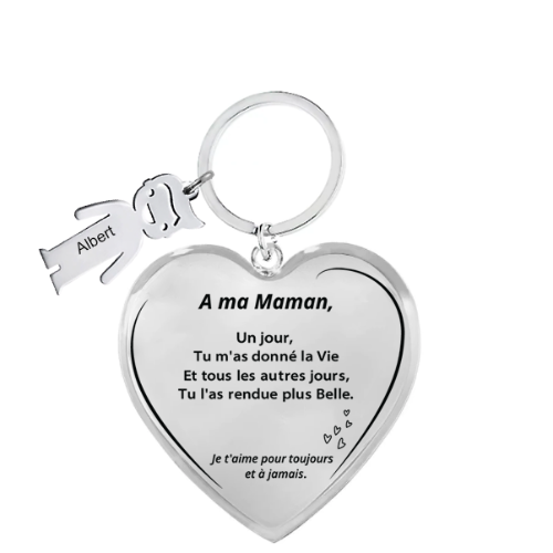 Le Porte-Clef Coeur "Maman"