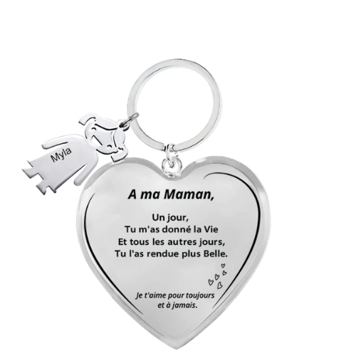 Le Porte-Clef Coeur "Maman"