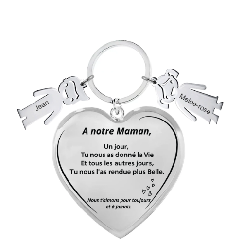 Le Porte-Clef Coeur "Maman"