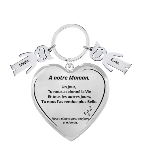 Le Porte-Clef Coeur "Maman"