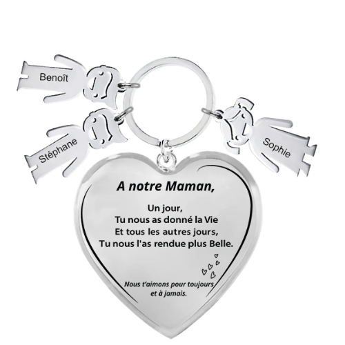 Le Porte-Clef Coeur "Maman"