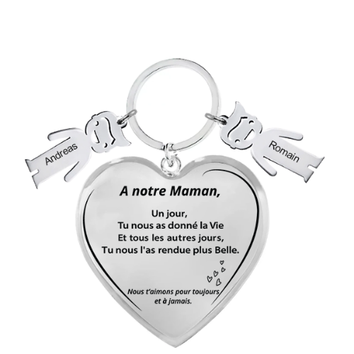 Le Porte-Clef Coeur "Maman"