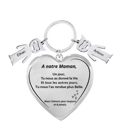 Le Porte-Clef Coeur "Maman"