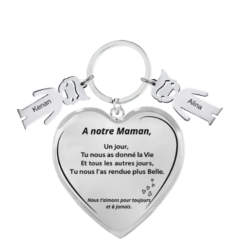 Le Porte-Clef Coeur "Maman"