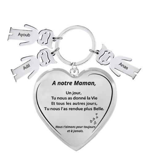 Le Porte-Clef Coeur "Maman"