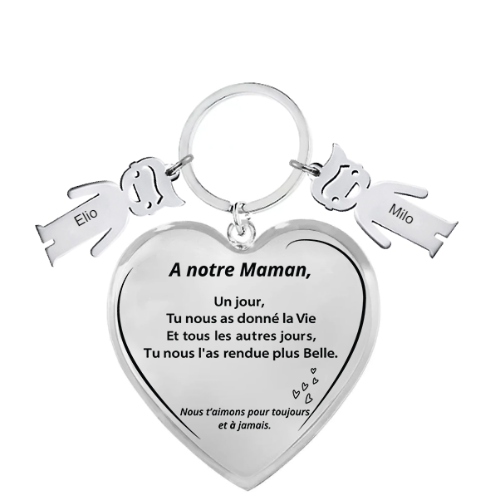 Le Porte-Clef Coeur "Maman"