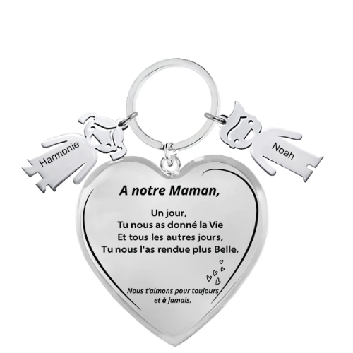 Le Porte-Clef Coeur "Maman"