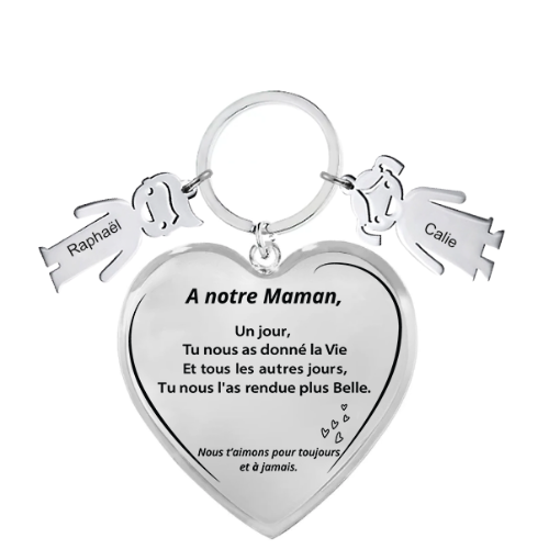 Le Porte-Clef Coeur "Maman"