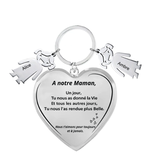 Le Porte-Clef Coeur "Maman"