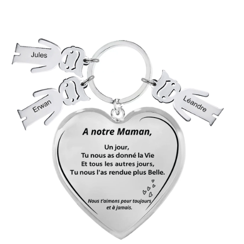 Le Porte-Clef Coeur "Maman"