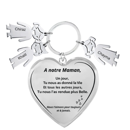 Le Porte-Clef Coeur "Maman"