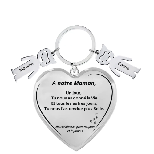 Le Porte-Clef Coeur "Maman"