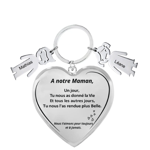 Le Porte-Clef Coeur "Maman"