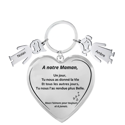 Le Porte-Clef Coeur "Maman"