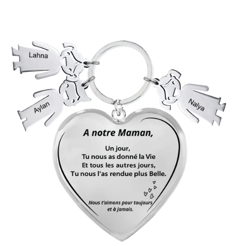 Le Porte-Clef Coeur "A ma Maman"