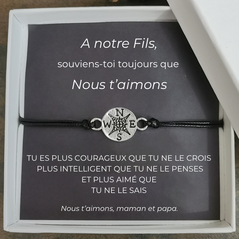 Le bracelet Contre vents et marées "A mon Fils"