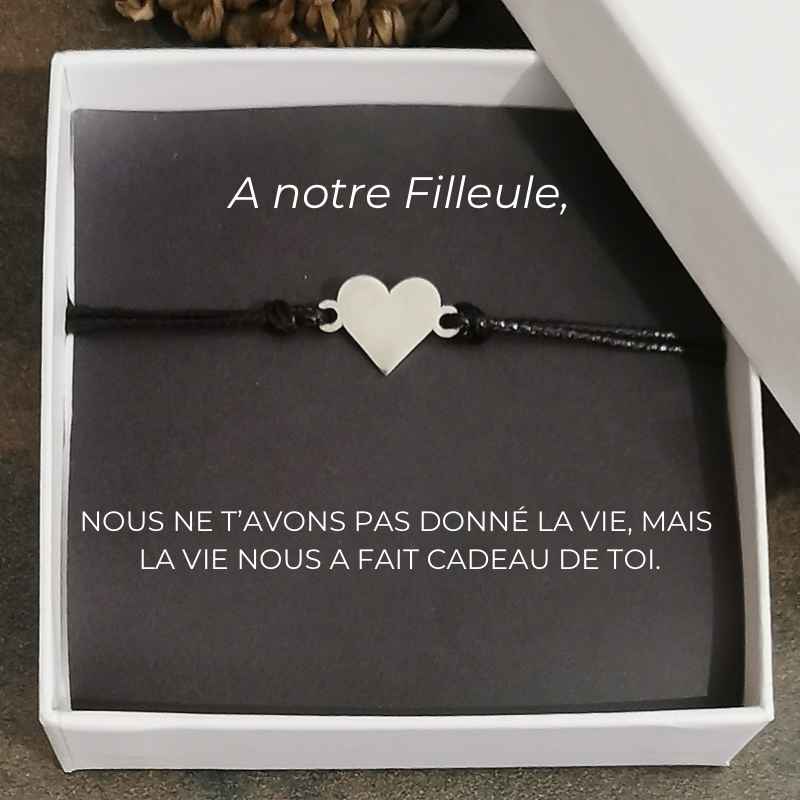 Le bracelet Coeur "A ma Filleule"
