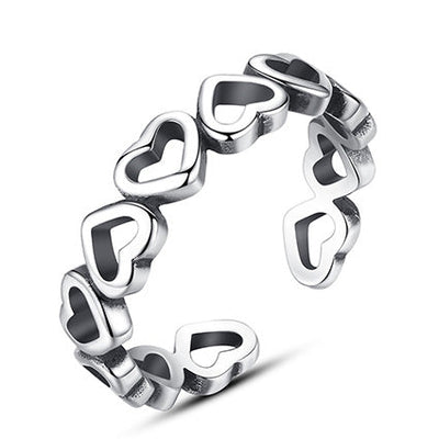 Bague Coeur Infinie Ajustable en Argent