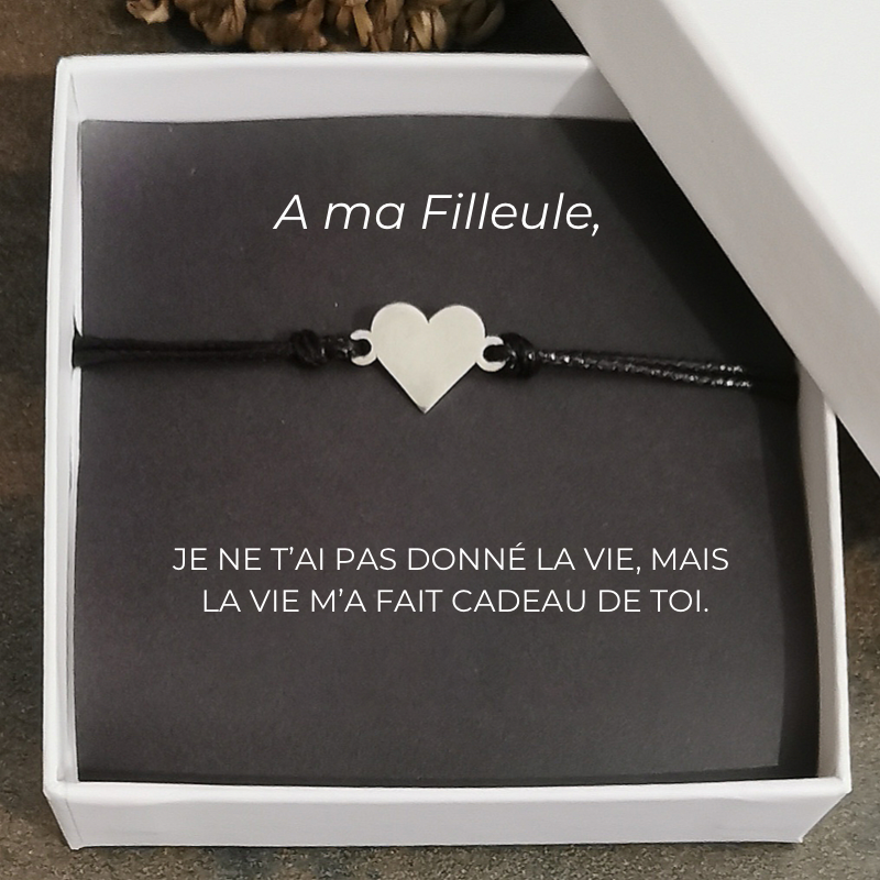 Bracelet pour Filleule Ajustable + la Carte "A ma Filleule"