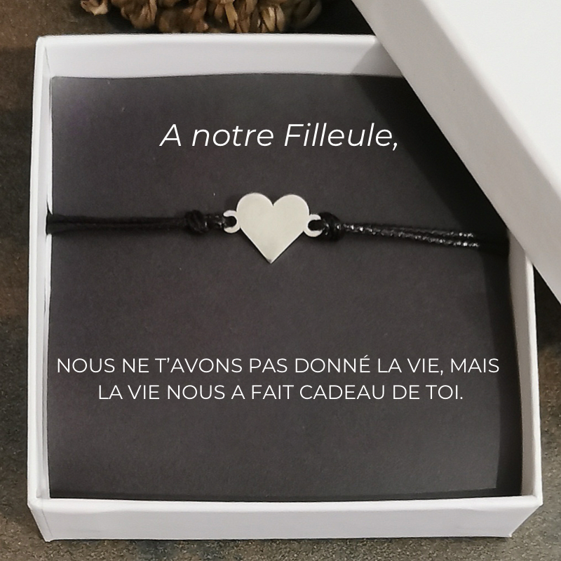 Bracelet pour Filleule Ajustable + la Carte "A ma Filleule"