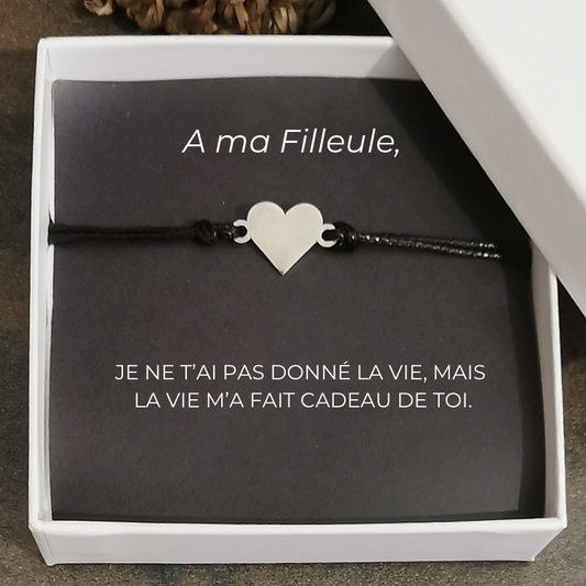 Le bracelet Coeur "A ma Filleule"