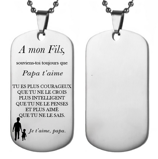 Collier A Mon Fils Personnalisé Papa