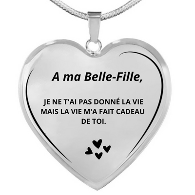 Collier A ma Belle-Fille Coeur Personnalisé