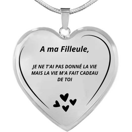 Collier Coeur A ma Filleule Gravé