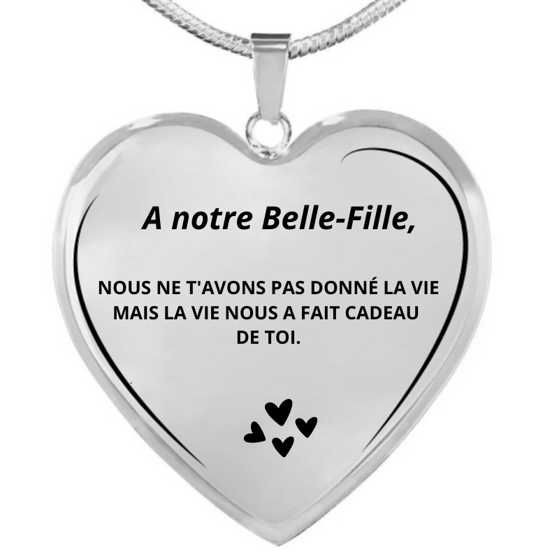 Collier Coeur A notre Belle Fille Gravé
