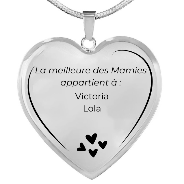 Collier Mamie Personnalisé "la meilleure des mamies"