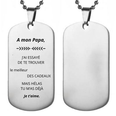 Collier Papa Personnalisé Unique
