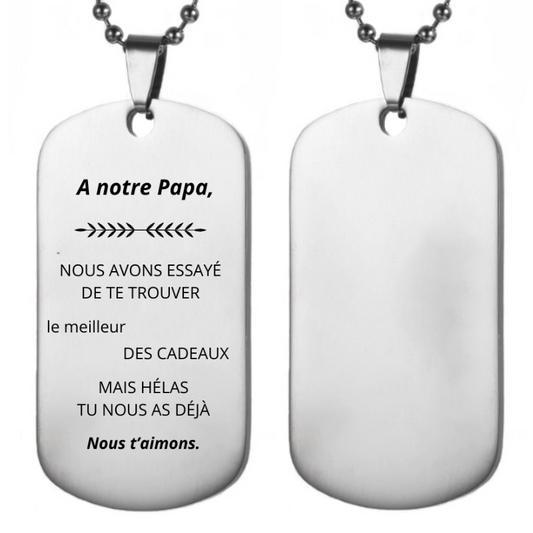 Collier Papa Personnalisé Unique Notre Papa - Les Bijoux de Marilou