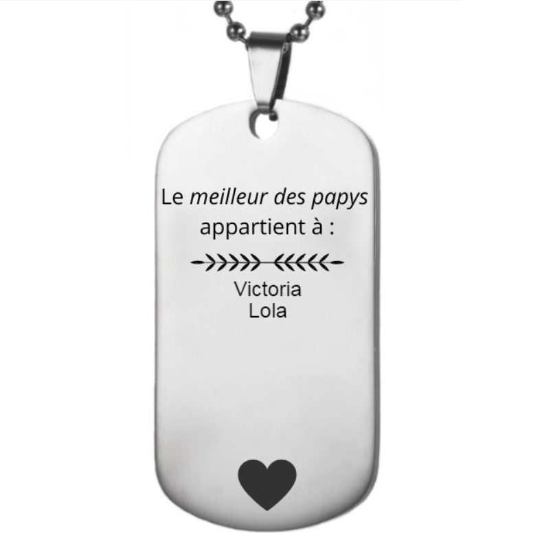Collier Papy Personnalisé Meilleur Papy