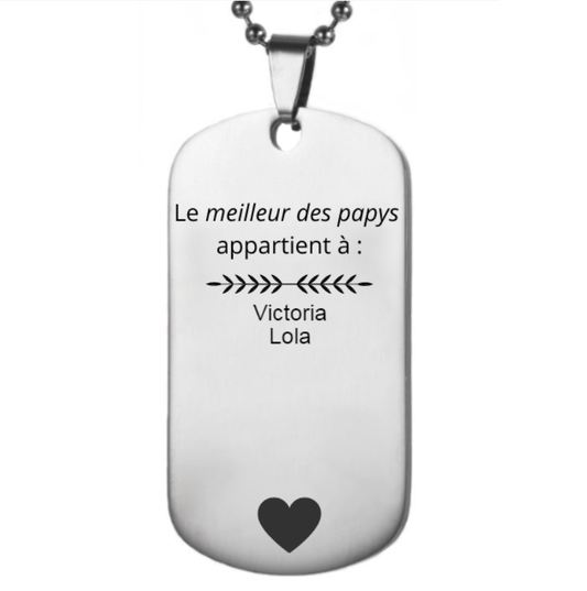 Collier Papy Personnalisé Meilleur Papy