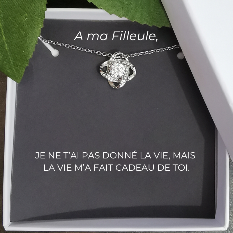 Collier Trèfle A ma Filleule + la Carte "A ma Filleule"