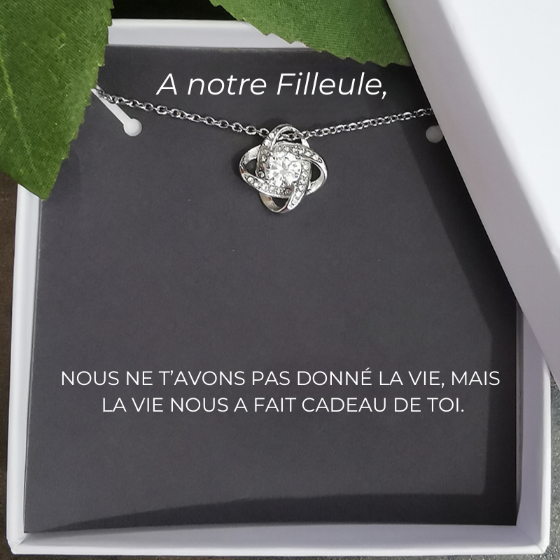 Collier Trèfle A ma Filleule + la Carte "A ma Filleule"