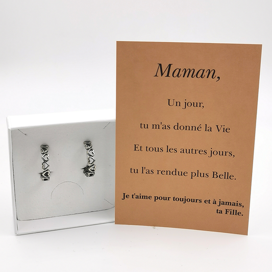 Duo Bague Tendresse Mère Fille + la Carte "Maman"