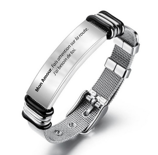Le Bracelet Ajustable "A mon Amour"