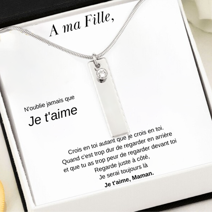 Le Collier Prénom "A ma Fille" + la Carte "A ma Fille"