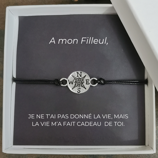 Le bracelet Contre vents et marées  "A mon Filleul"