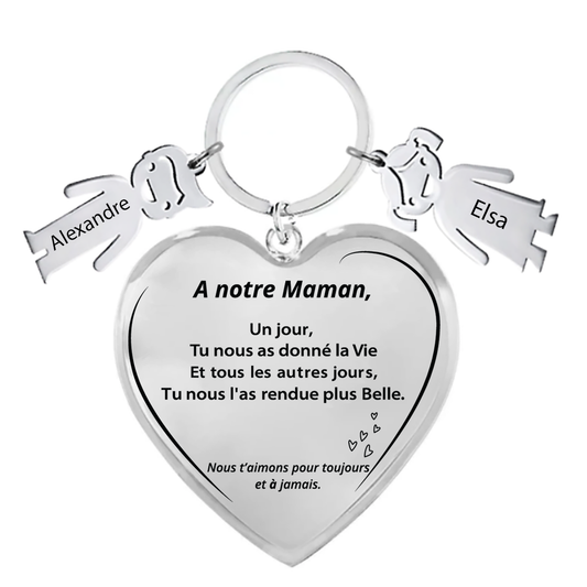 Le Porte-Clef Coeur "A ma Maman"