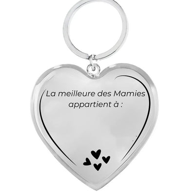 Porte Clé Mamie Personnalisé Coeur
