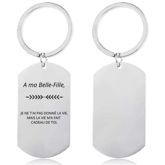Porte Clé Personnalisé A ma Belle Fille Gravé