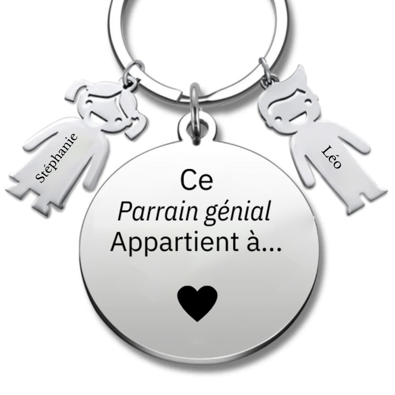 Porte Clef Parrain Personnalisé Meilleur Parrain - Les Bijoux de Marilou