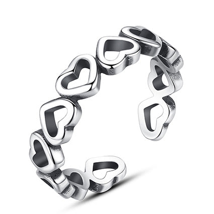 Bague cœur ajustable pour ma fille argent sterling 925
