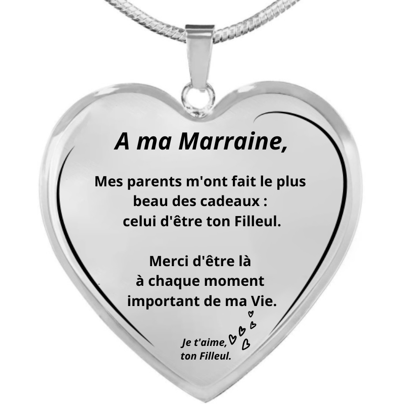 Collier marraine personnalisé gravé au laser atelier parisien