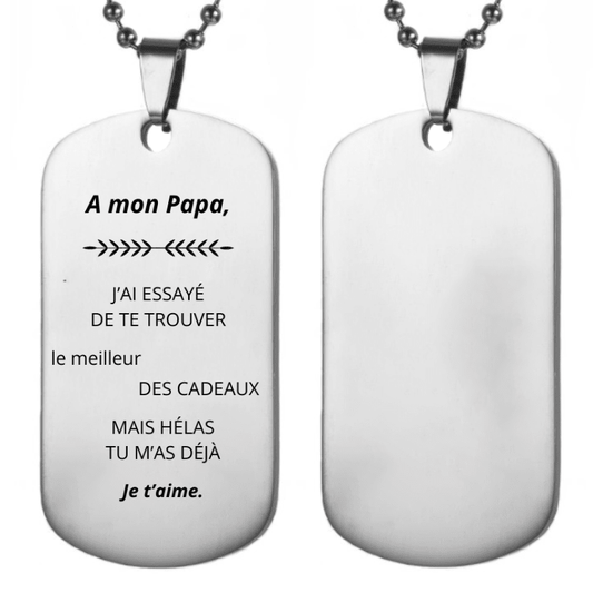 Collier Papa Personnalisé Unique