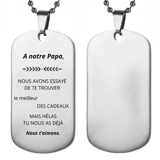 Collier Papa Personnalisé Unique
