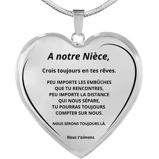 Collier Pour Ma Nièce — Cœur Gravé Personnalisé