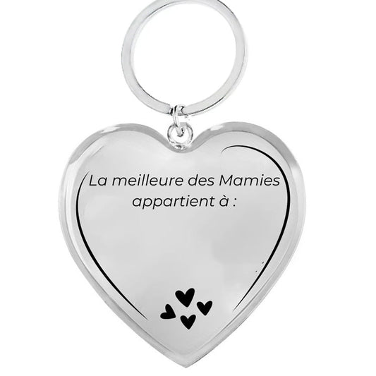 Porte Clé Mamie Personnalisé Coeur